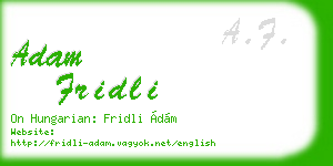 adam fridli business card
